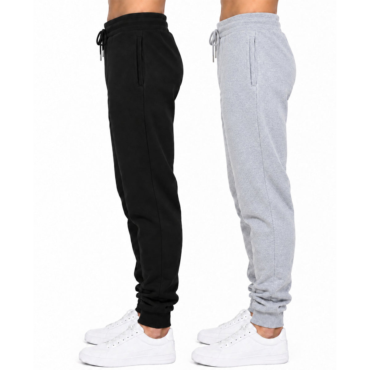 Blue Ice Men's Modern Fit Heavyweight Classic Fleece Jogger Sweatpants With Zipper Side Pockets-2 Pack – view 2