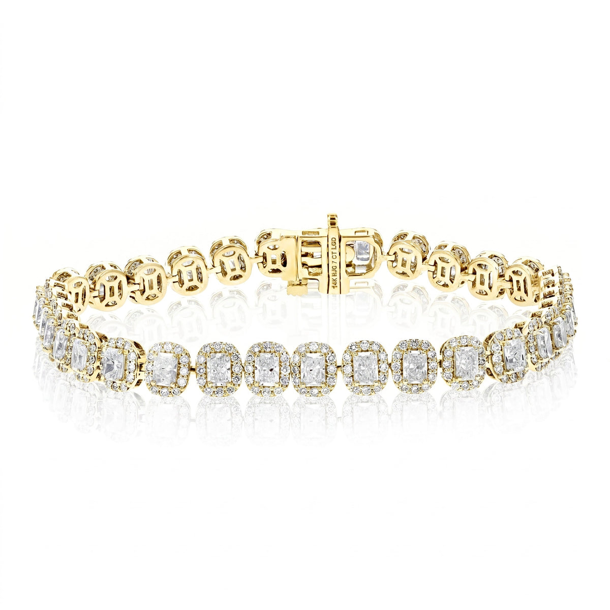 7 cttw Radiant and Round Lab Grown Diamond Tennis Bracelet in 14K Gold 7 Inch For Women – view 1
