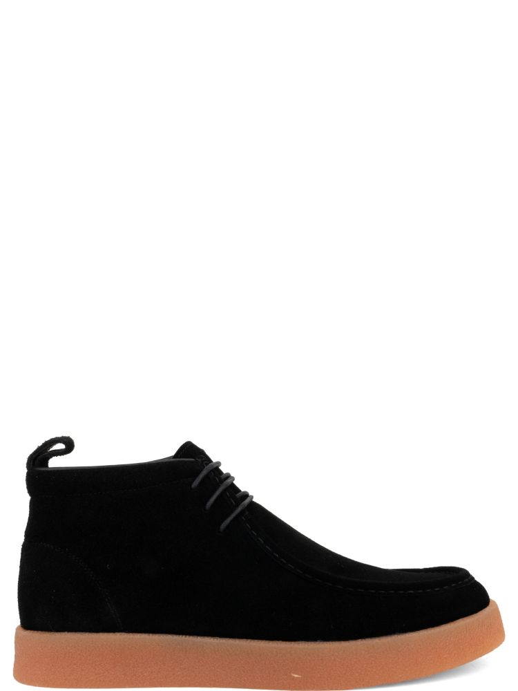 Black Lace-Up Suede Ankle Boots – view 1