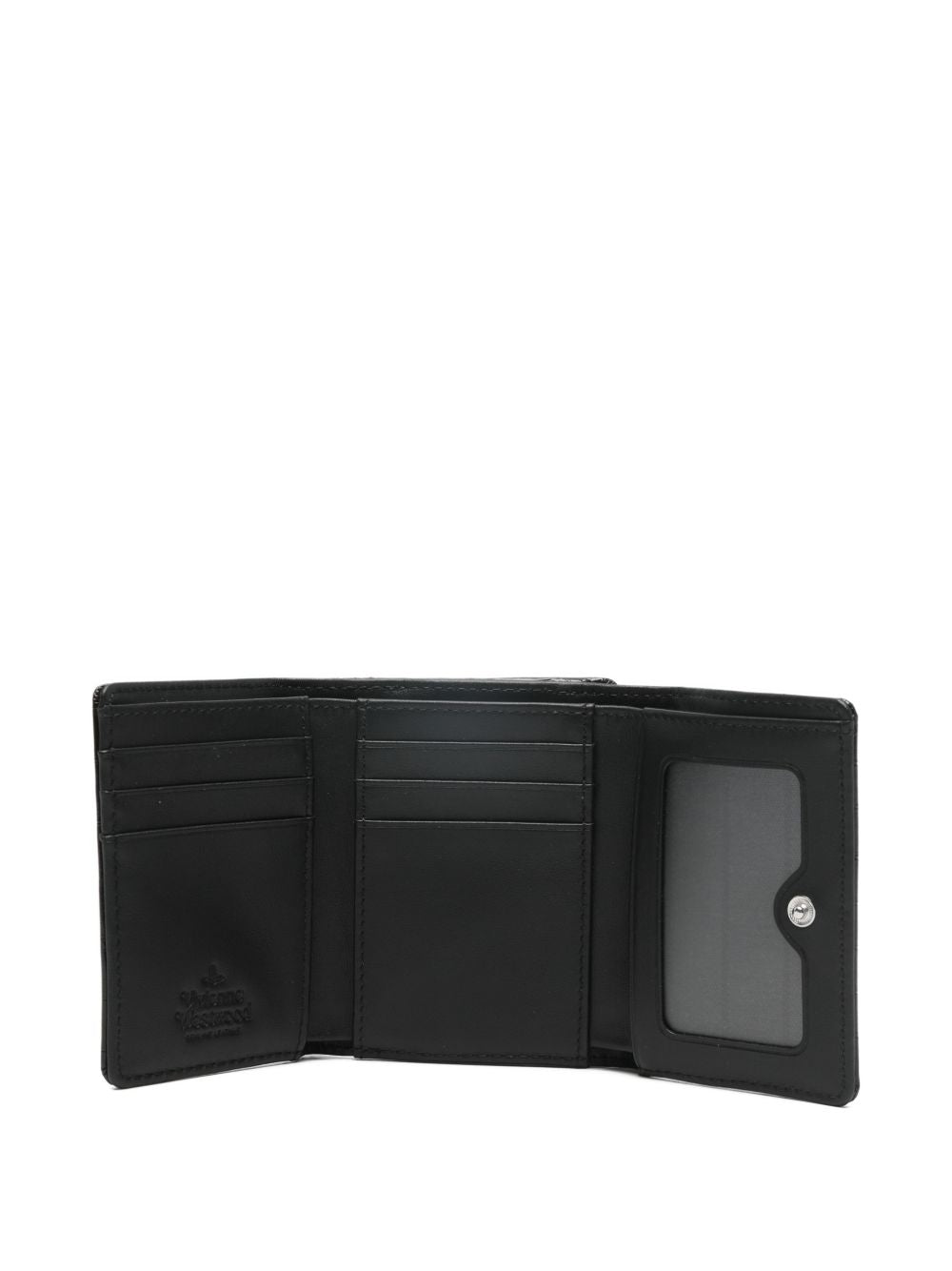 Black Crocodile-Embossed Compact Wallet – view 3
