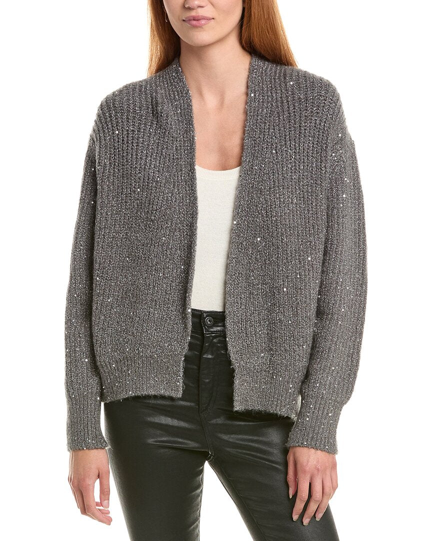 Forte Cashmere Sequin Mohair-Blend Cardigan – view 1