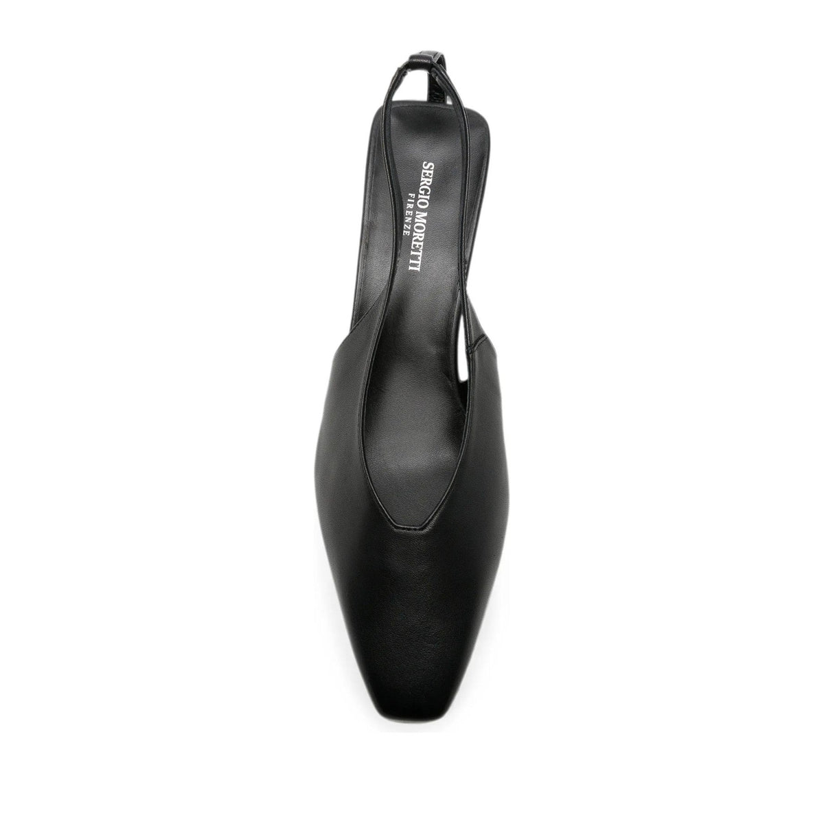 Black Sleek Pointed Toe Slingback Leather Dress Pumps – view 4