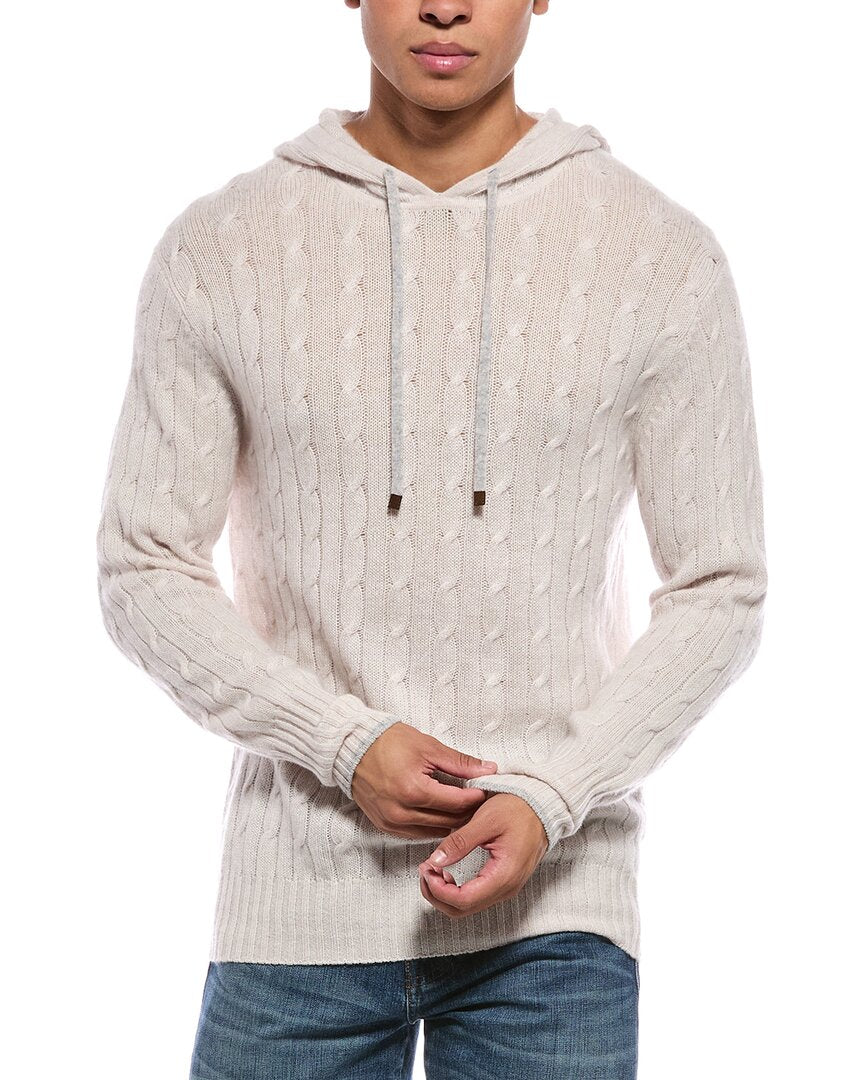 N.PEAL Fitzrovia Cable 100% Cashmere Hoodie – view 1
