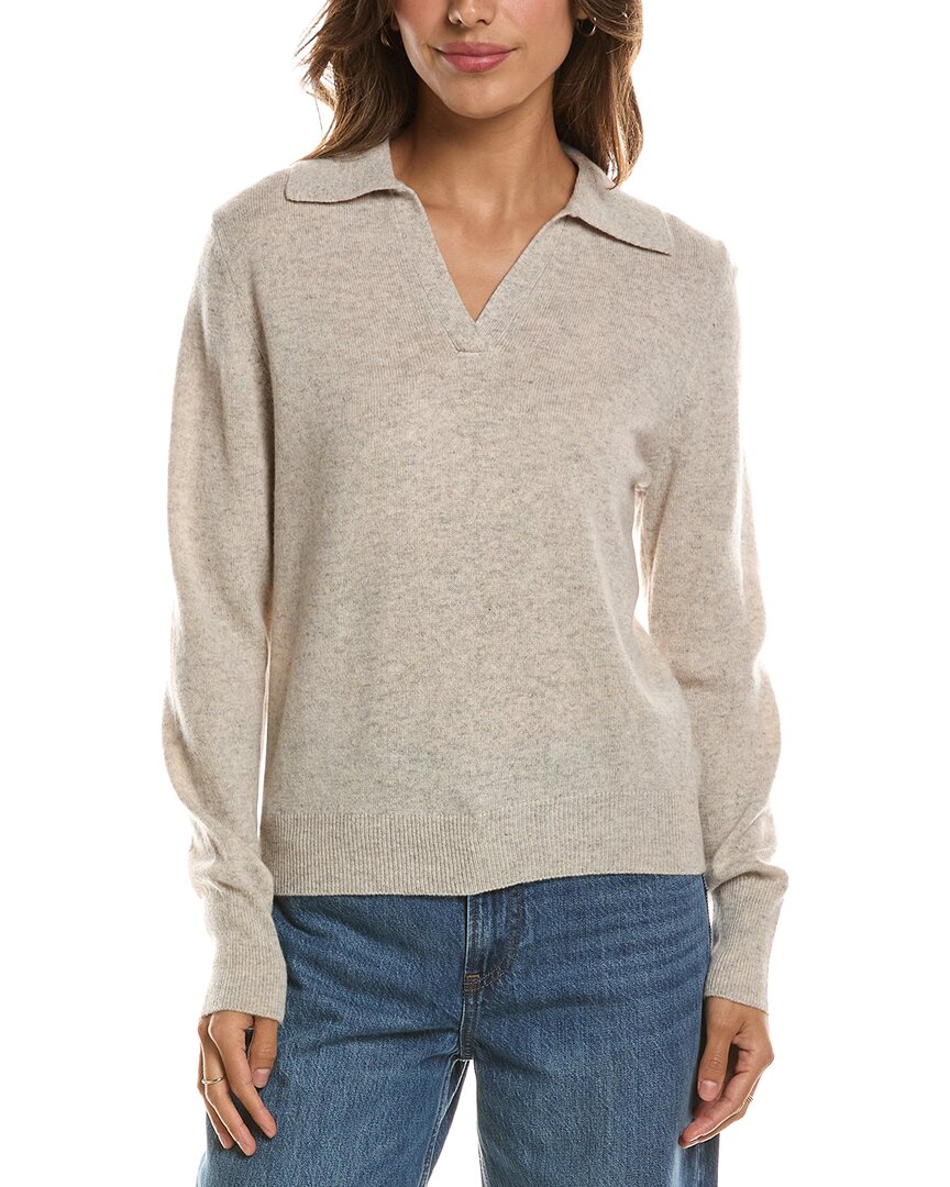 Forte Cashmere Split Neck 100% Cashmere Polo Sweater – view 1