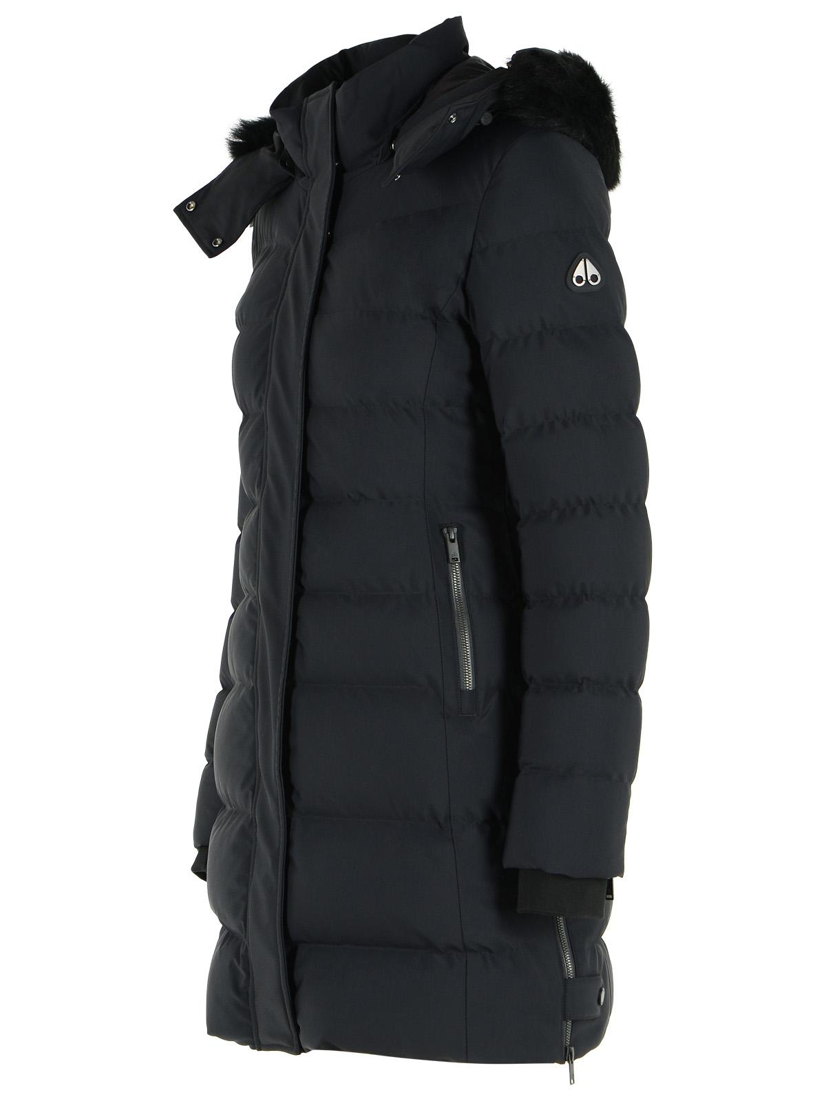 Black Nylon Blend Parka with Removable Hood – view 2