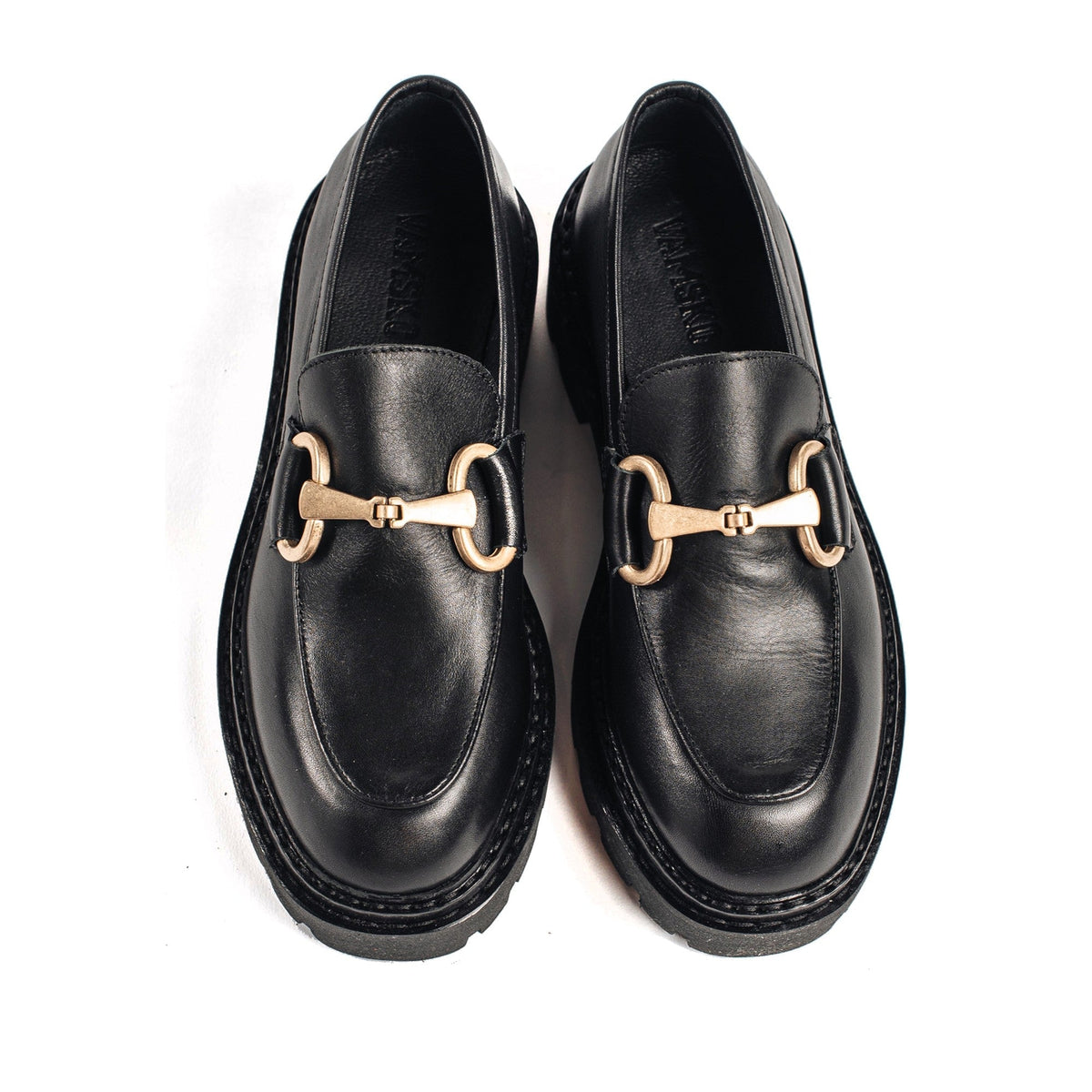 Bea Black Metallic Horsebit Leather Loafers – view 3