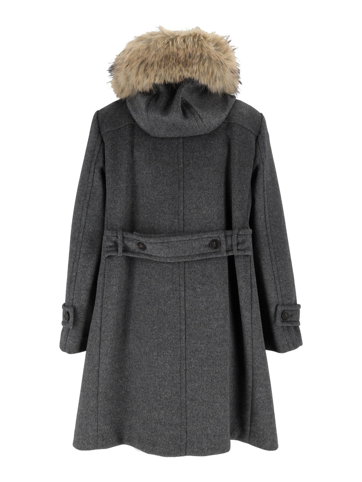 Grey Epica Toggle Fur Trim Coat – view 2