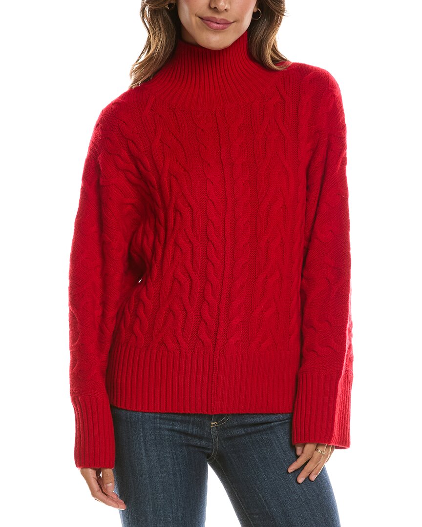 Forte Cashmere Luxe Cable Mock Neck 100% Cashmere Pullover – view 1