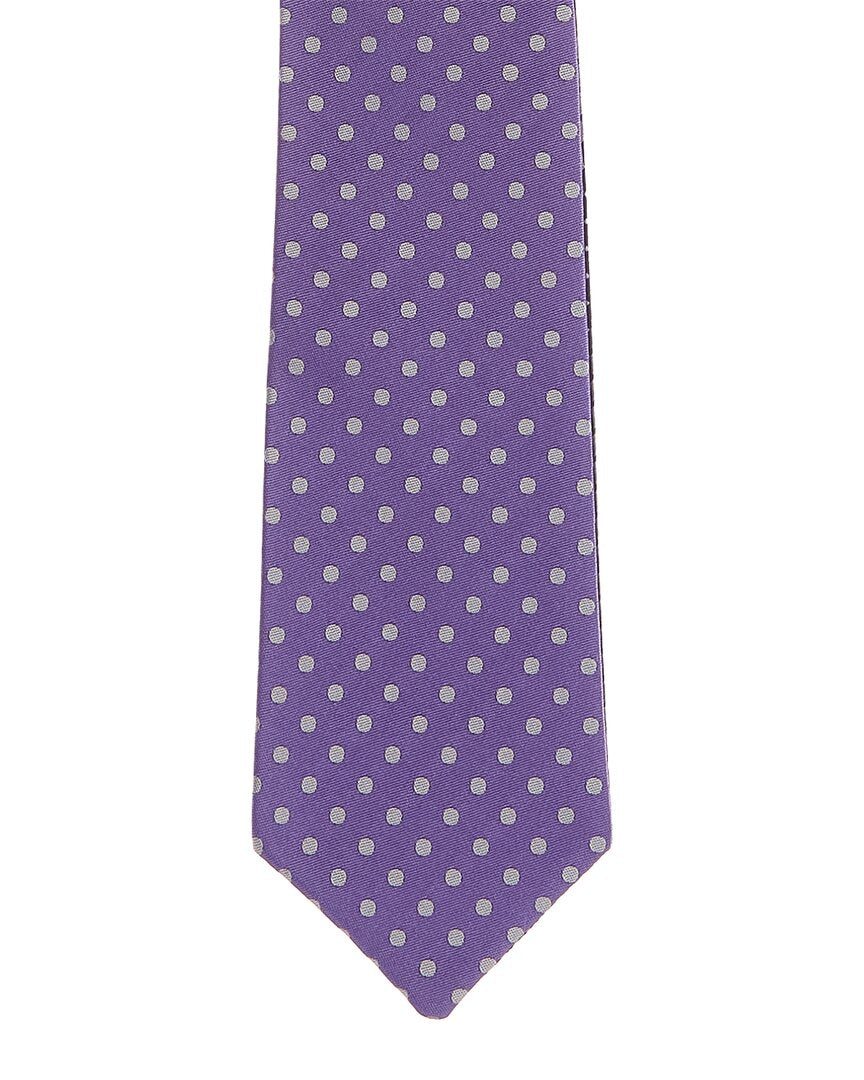 Canali Purple Dots/Navy Reversible Silk Tie – view 3