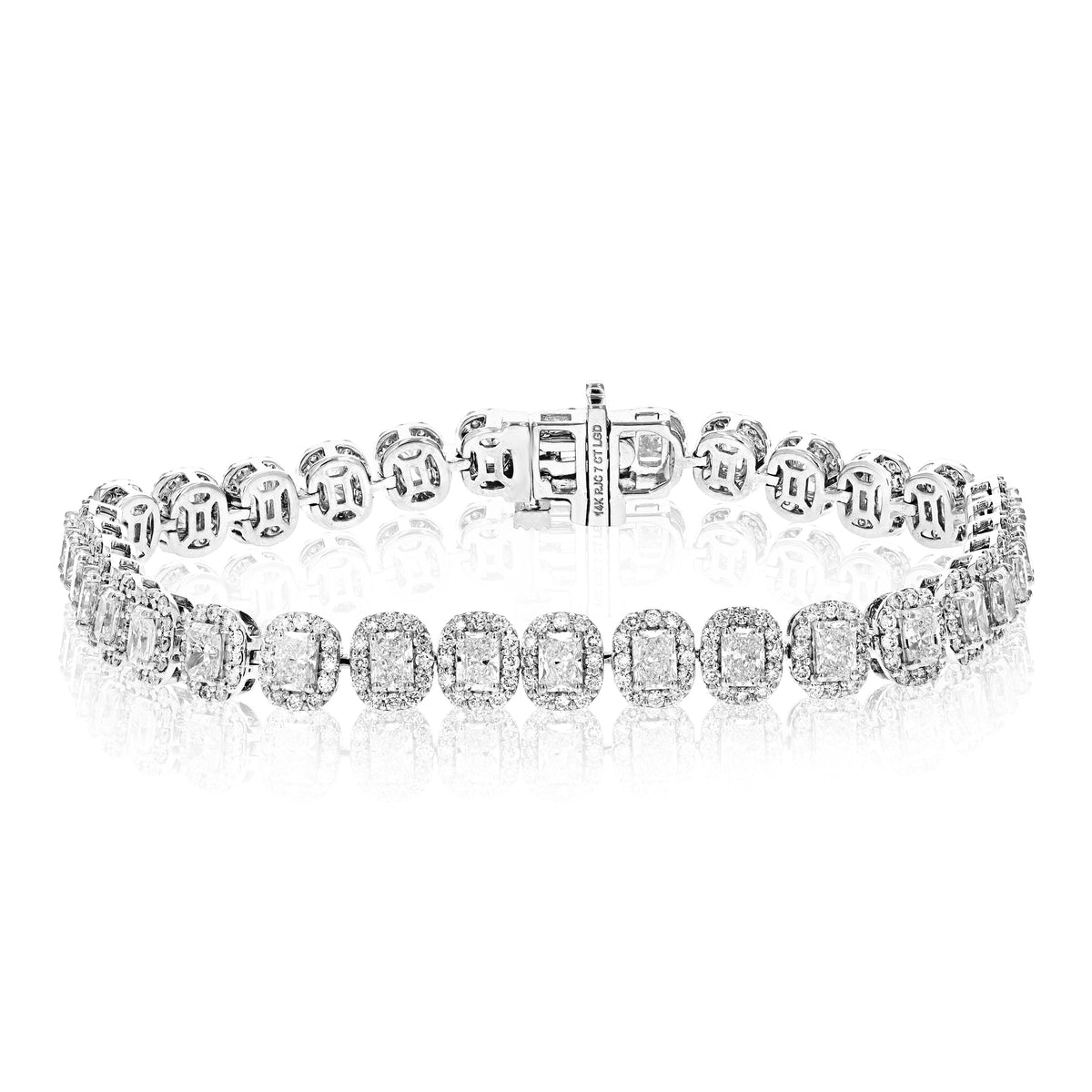 7 cttw Radiant and Round Lab Grown Diamond Tennis Bracelet in 14K Gold 7 Inch For Women – view 7