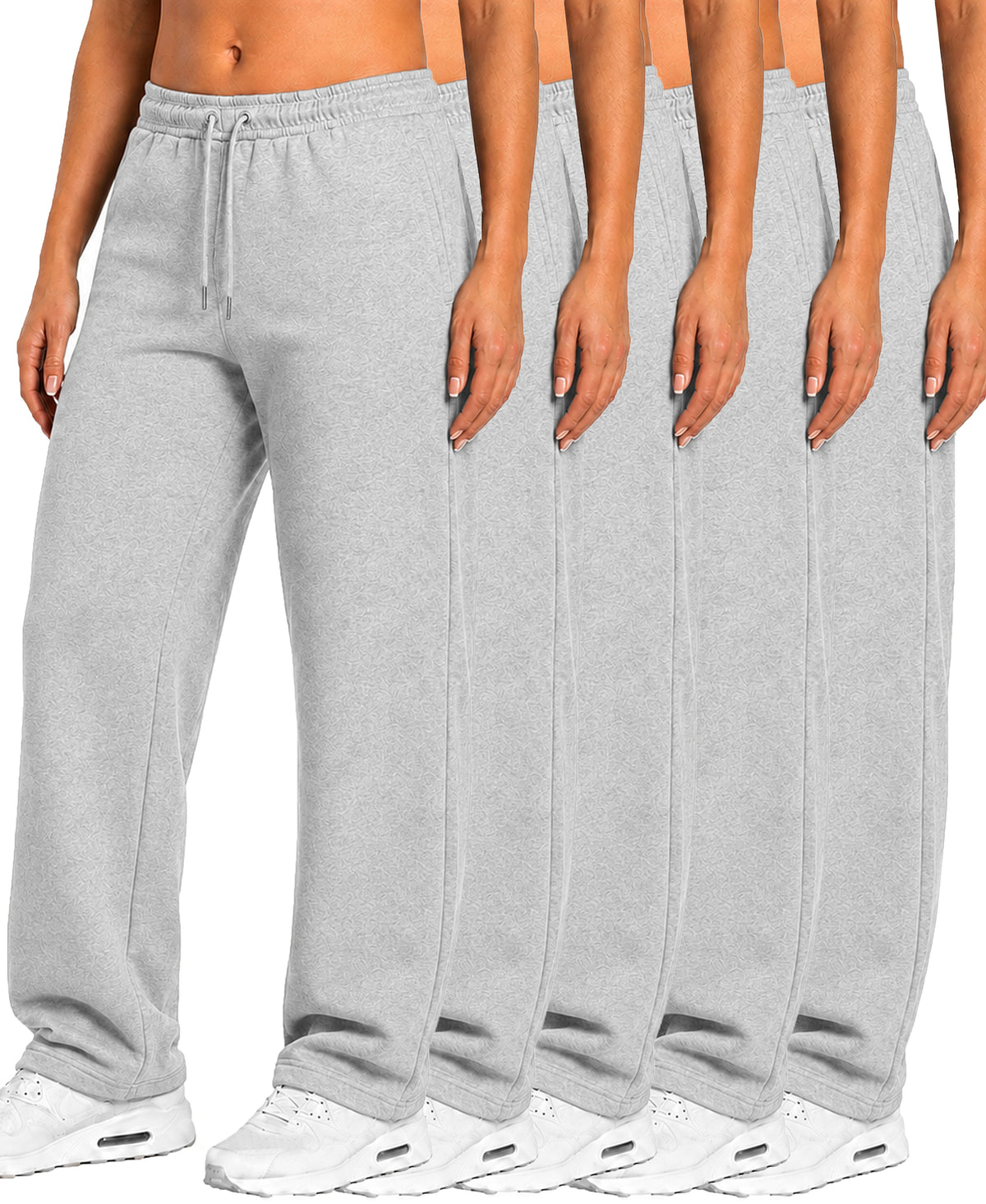 Blu Rock Women's Loose Fit Tech Fleece Performance Sweatpants with Open Bottom 5- Pack – view 12