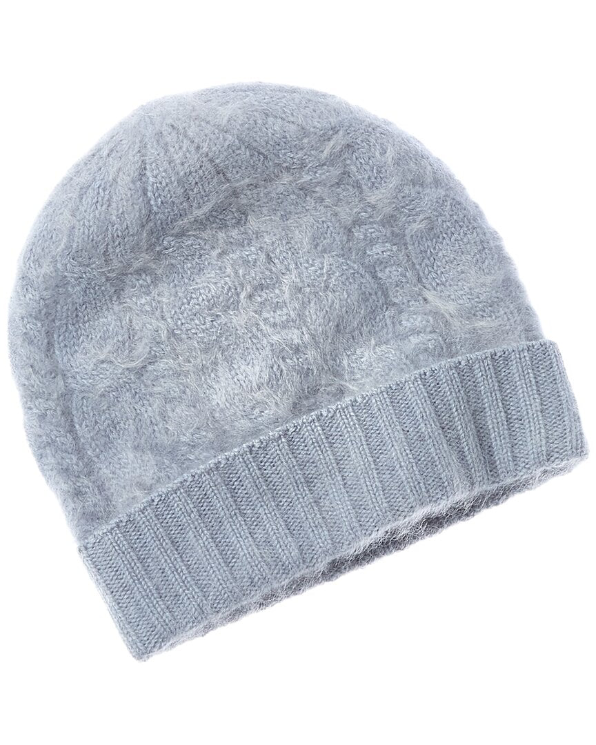 sofiacashmere Brushed Cashmere Chunky Cable Hat – view 1
