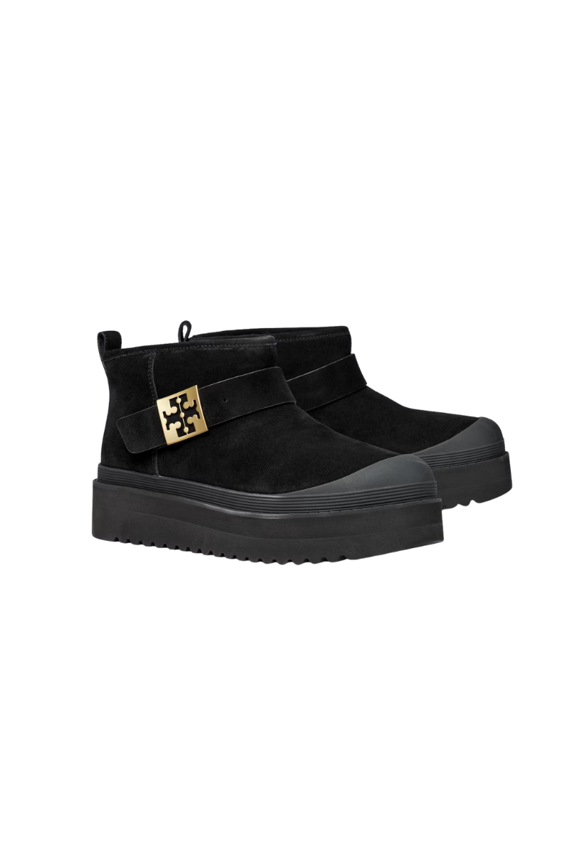 Tory Burch Mellow Shearling Platform Boot In Black Suede 165421-013 – view 1