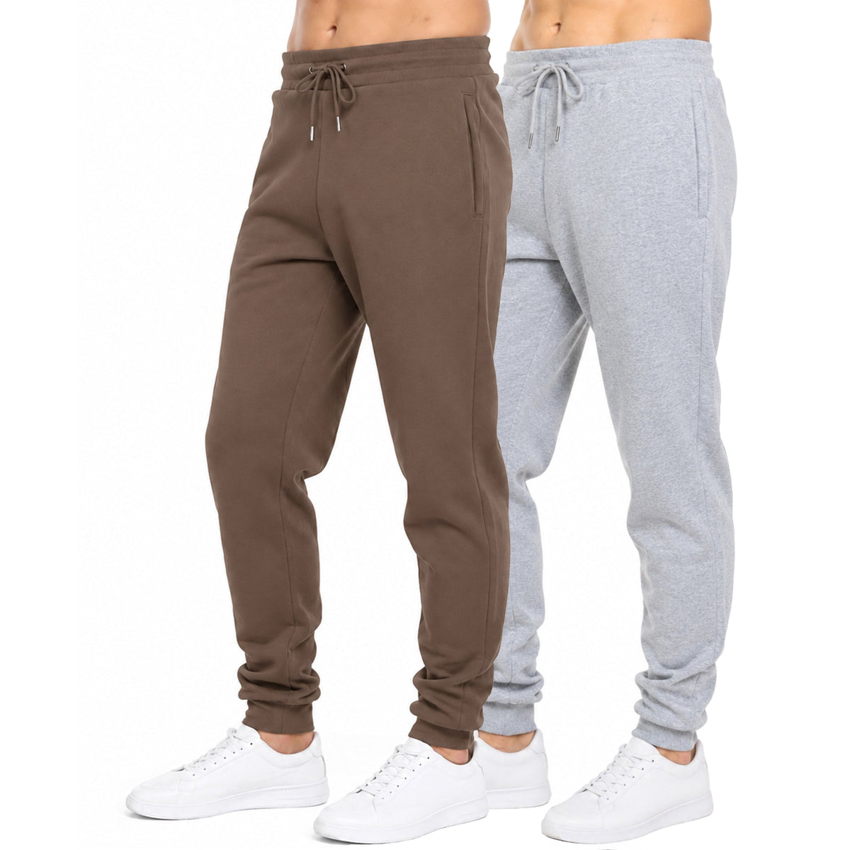 Blue Ice Men's Modern Fit Heavyweight Classic Fleece Jogger Sweatpants With Zipper Side Pockets-2 Pack – view 8