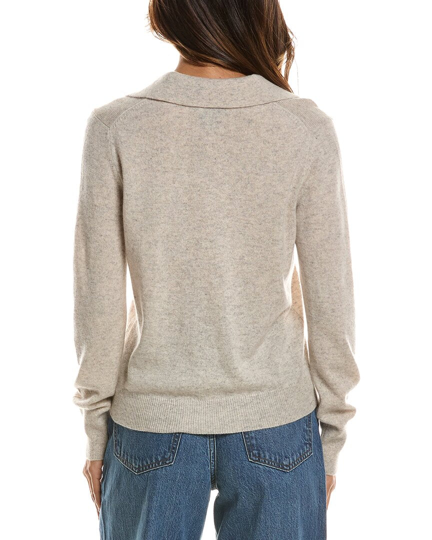 Forte Cashmere Split Neck 100% Cashmere Polo Sweater – view 2