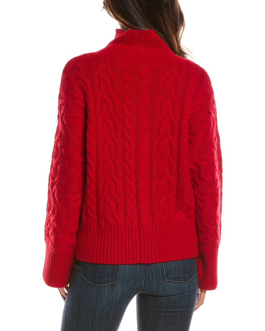 Forte Cashmere Luxe Cable Mock Neck 100% Cashmere Pullover – view 2