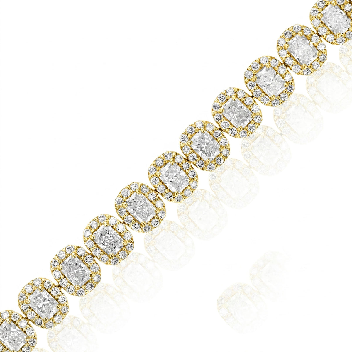 7 cttw Radiant and Round Lab Grown Diamond Tennis Bracelet in 14K Gold 7 Inch For Women – view 3
