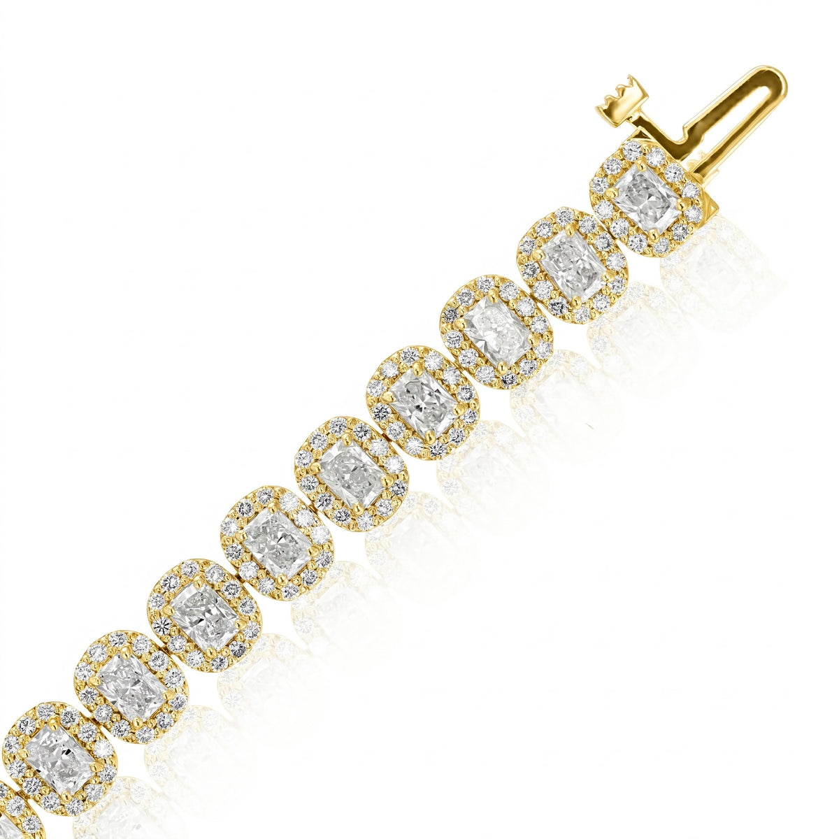 7 cttw Radiant and Round Lab Grown Diamond Tennis Bracelet in 14K Gold 7 Inch For Women – view 4