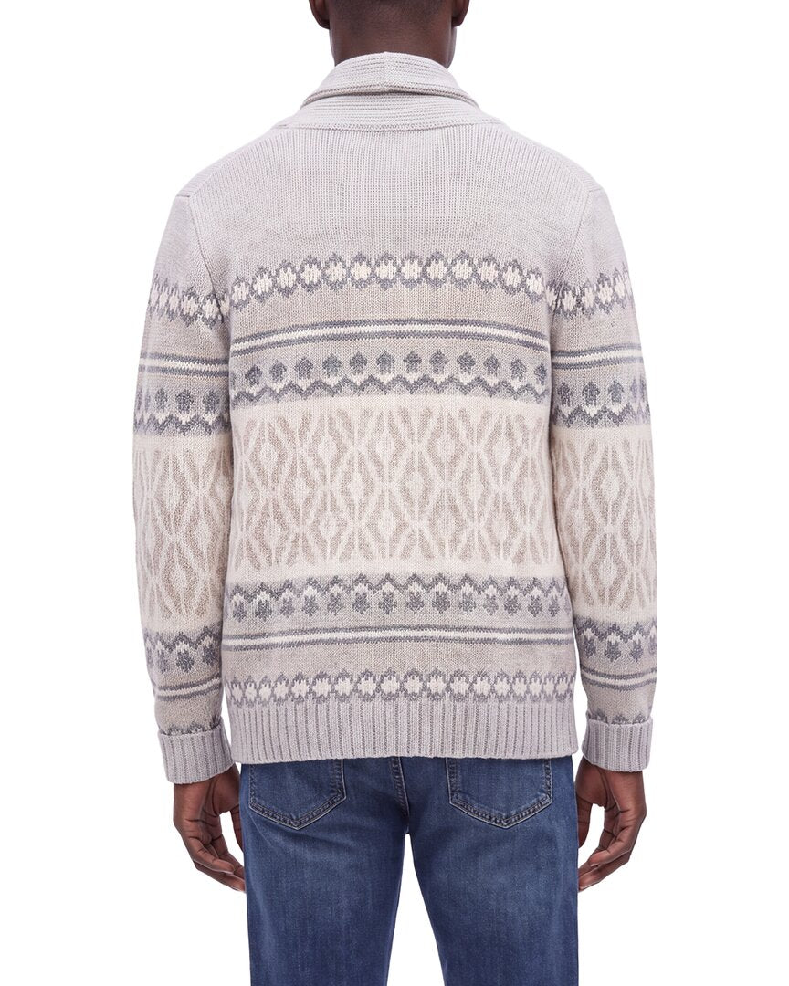 N.PEAL Jacquard 100% Cashmere Shawl Collar Cardigan – view 2