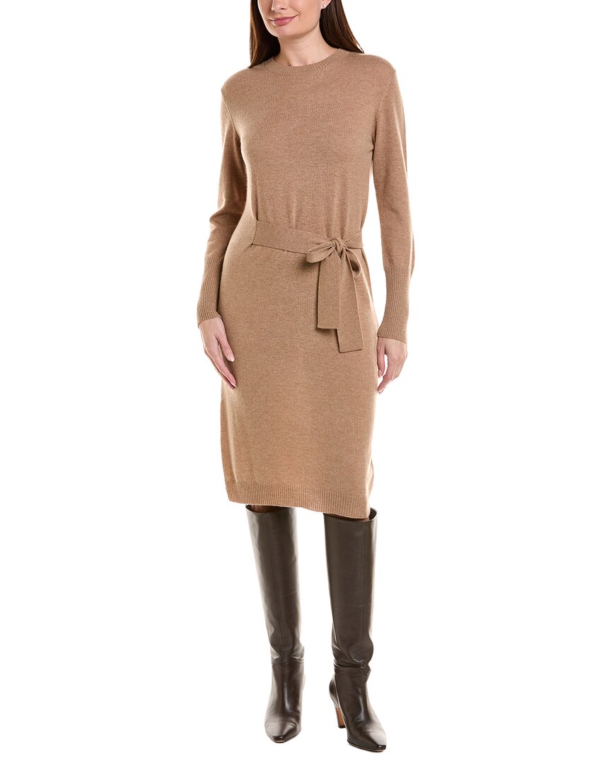 Forte Cashmere Waist Tie Crewneck Wool & Cashmere-Blend Sweaterdress – view 1