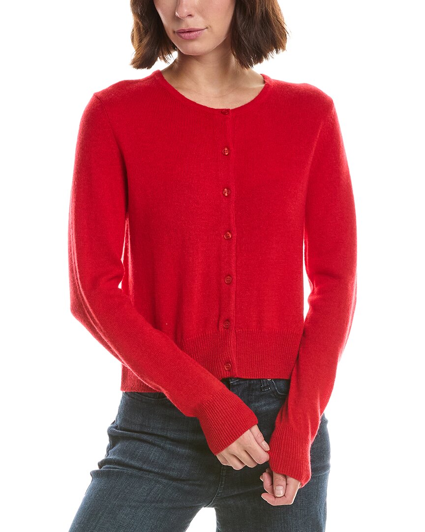 Forte Cashmere Basic Cropped Button 100% Cashmere Cardigan – view 1