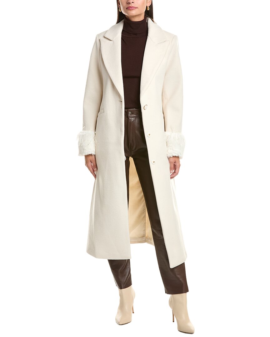 CeCe Feather Cuff Maxi Coat – view 1