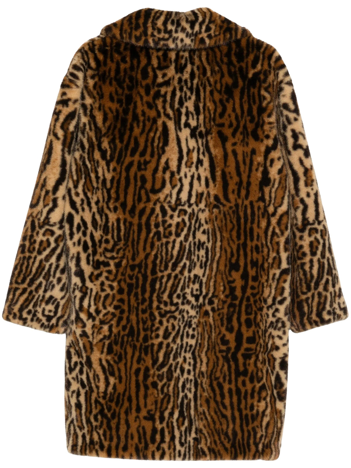 Plush Faux Fur Coat with Bold Animal Print Design – view 2