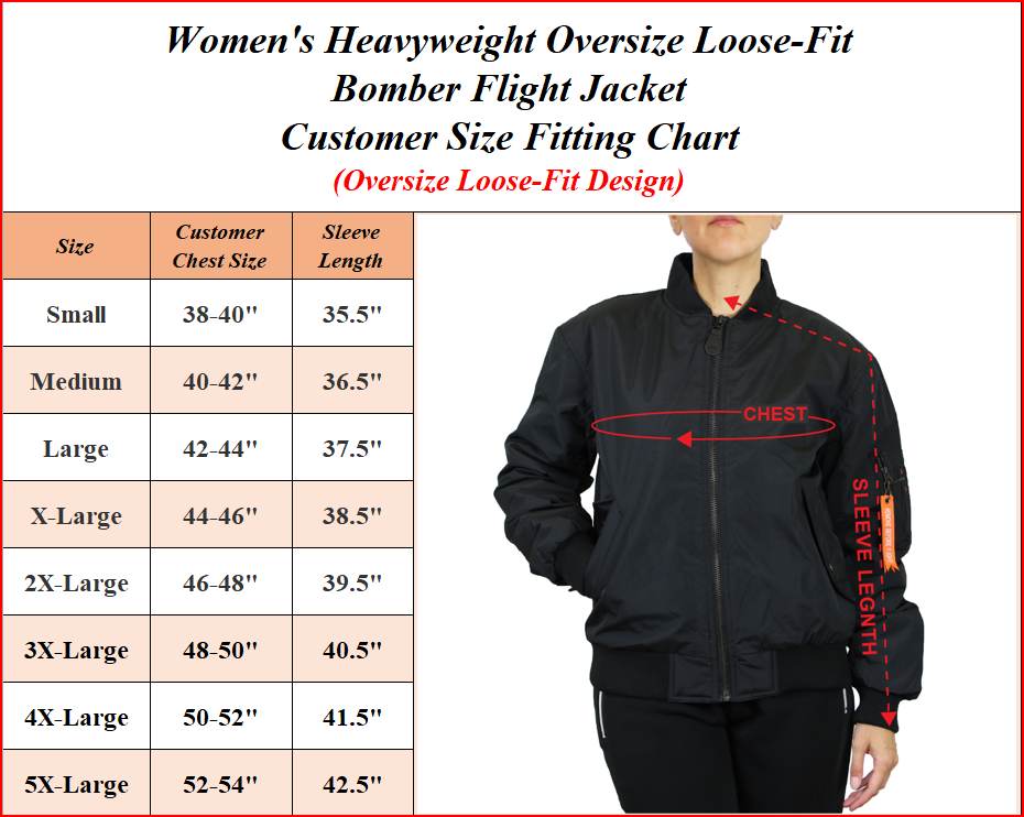 Spire By Galaxy Antivento Women's Loose Fit Heavyweight MA-1 Flight Bomber Jacket- Up To Size 5XL – view 2