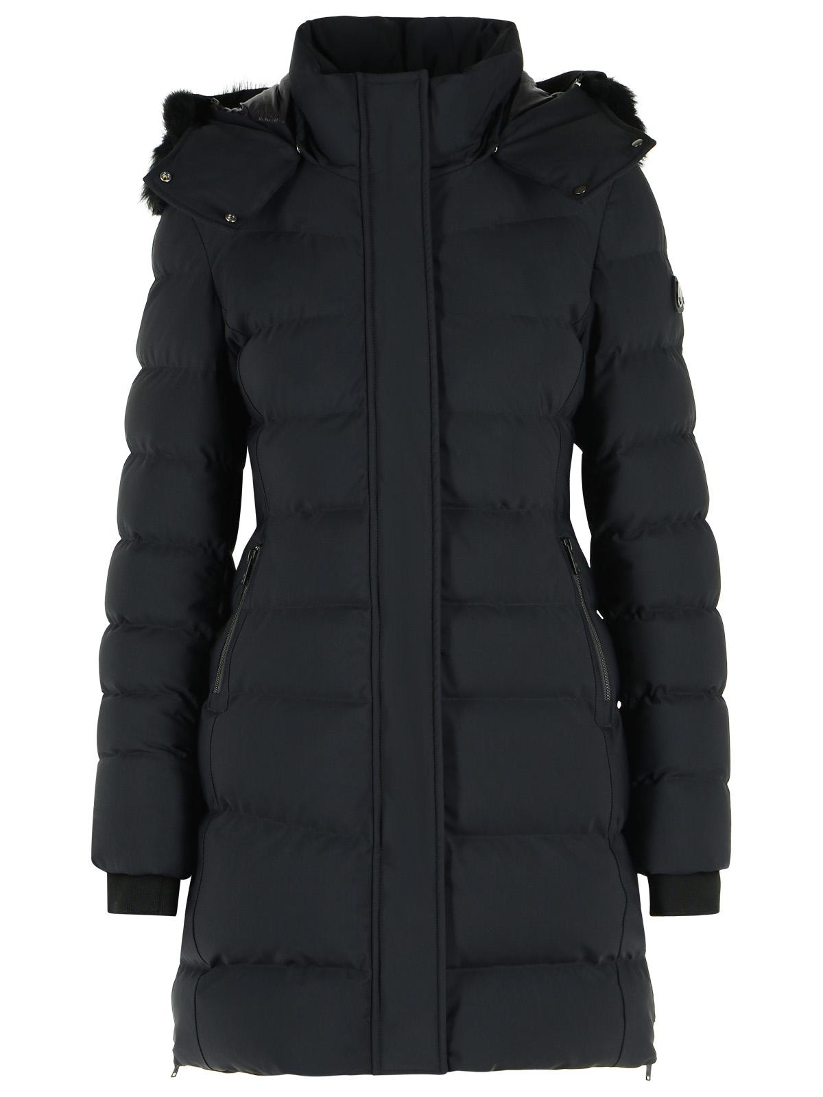 Black Nylon Blend Parka with Removable Hood – view 1