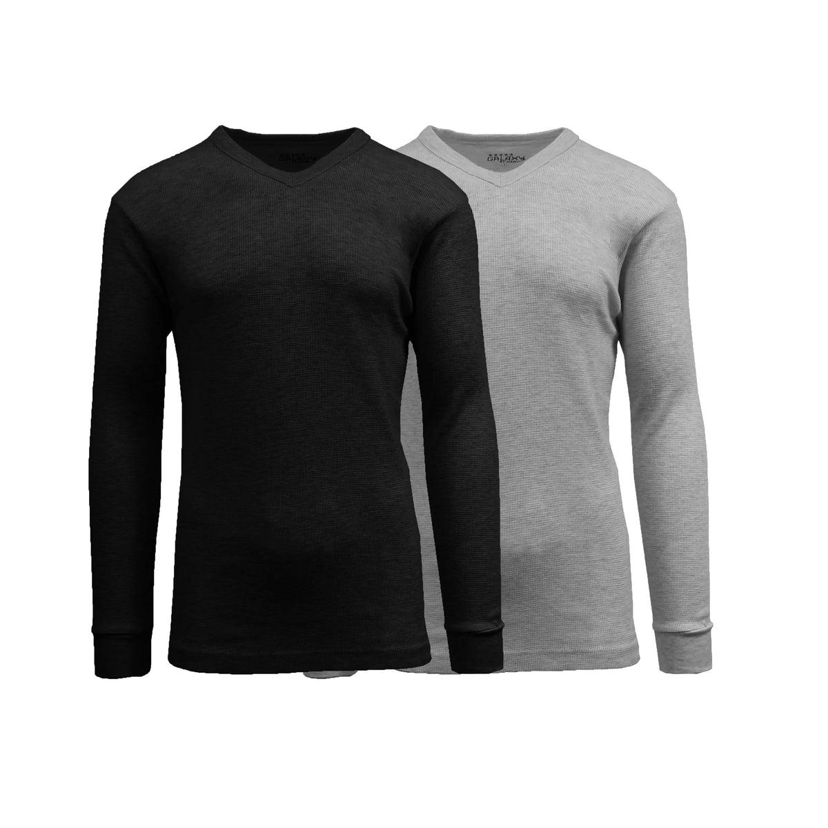Galaxy By Harvic Men's Long Sleeve Waffle-Knit V-Neck Thermal Shirt-2 Pack – view 8
