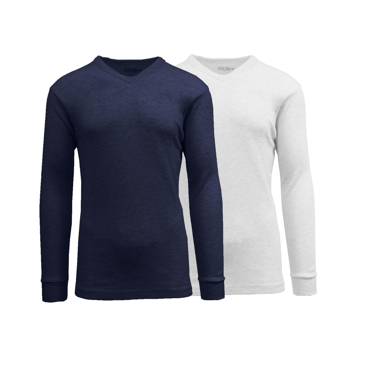 Galaxy By Harvic Men's Long Sleeve Waffle-Knit V-Neck Thermal Shirt-2 Pack – view 11
