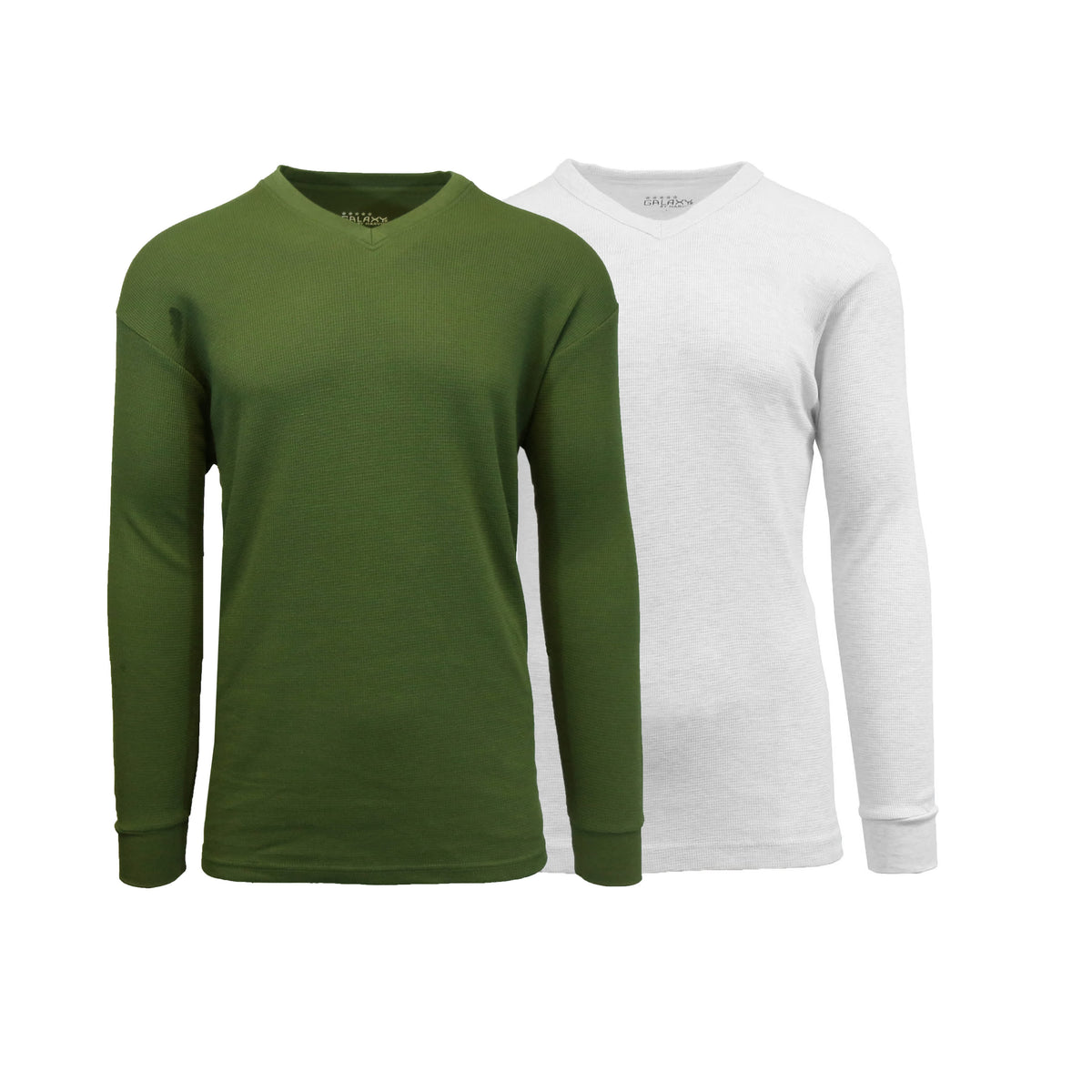 Galaxy By Harvic Men's Long Sleeve Waffle-Knit V-Neck Thermal Shirt-2 Pack – view 13
