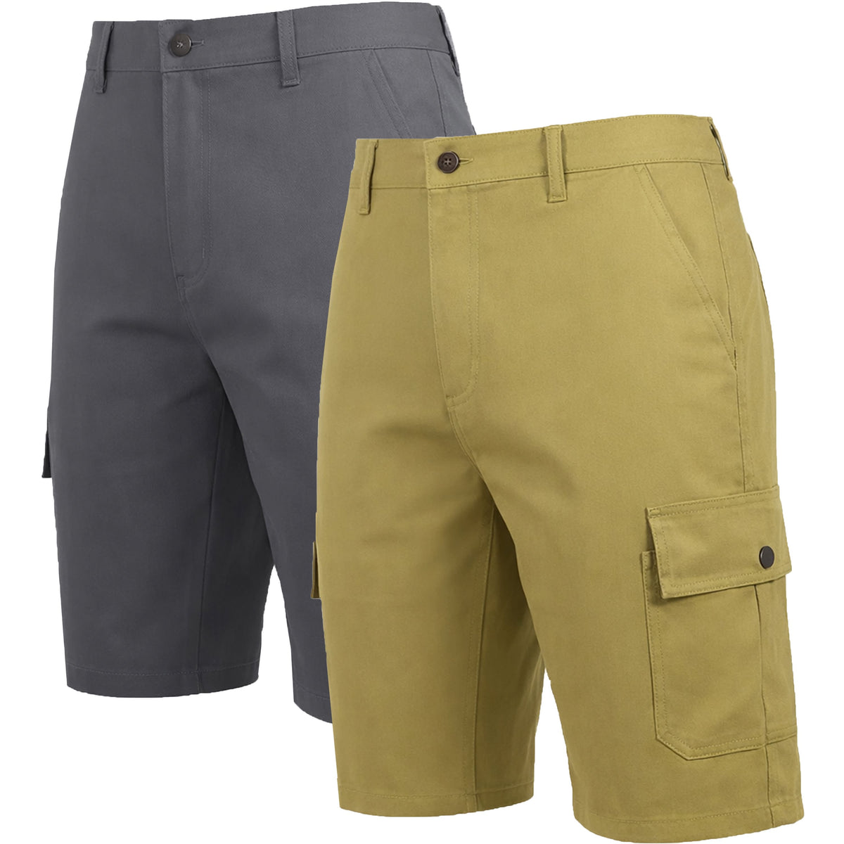 Roaming Soul Men's Cotton Flex Stretch Cargo Shorts -2 Pack – view 1