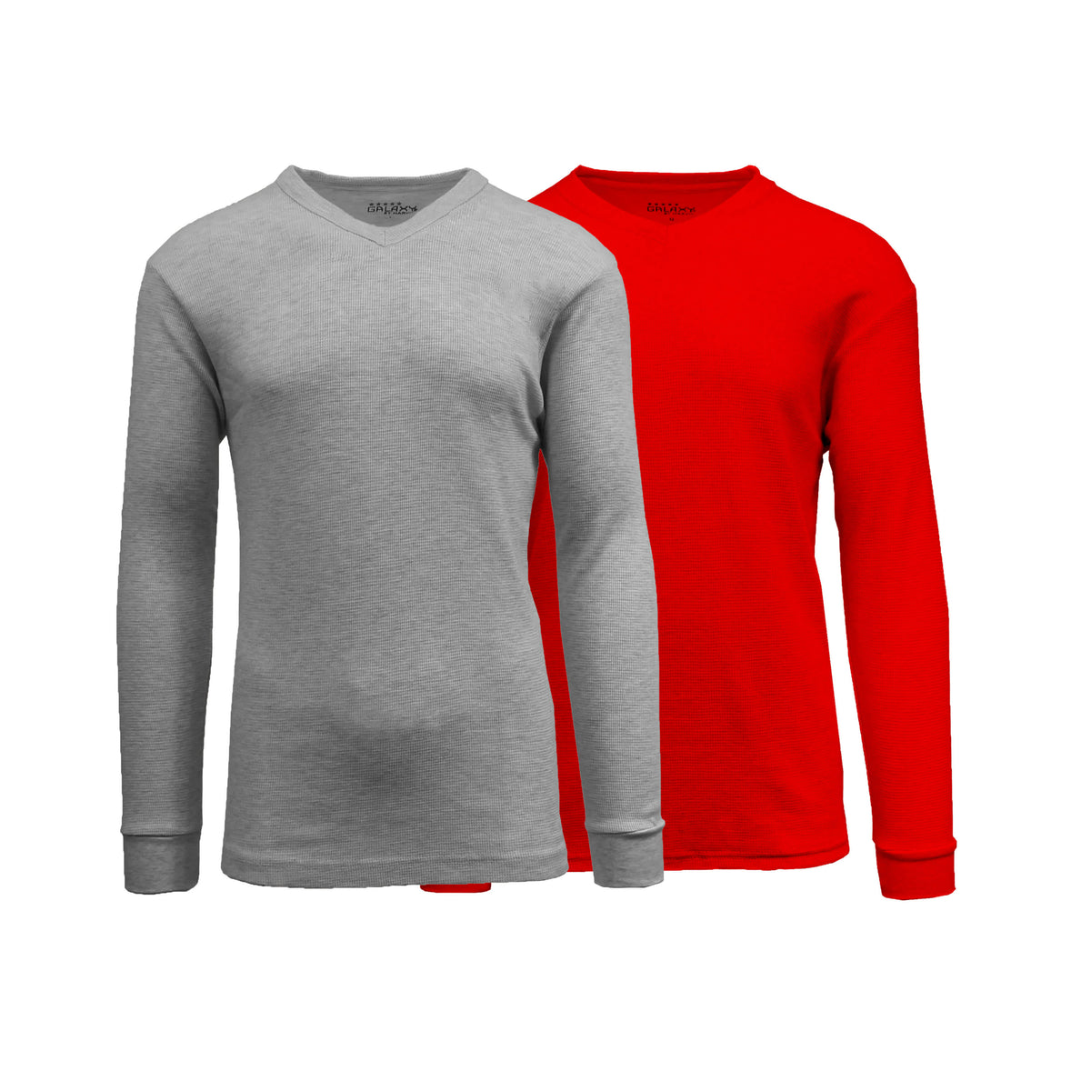 Galaxy By Harvic Men's Long Sleeve Waffle-Knit V-Neck Thermal Shirt-2 Pack – view 9