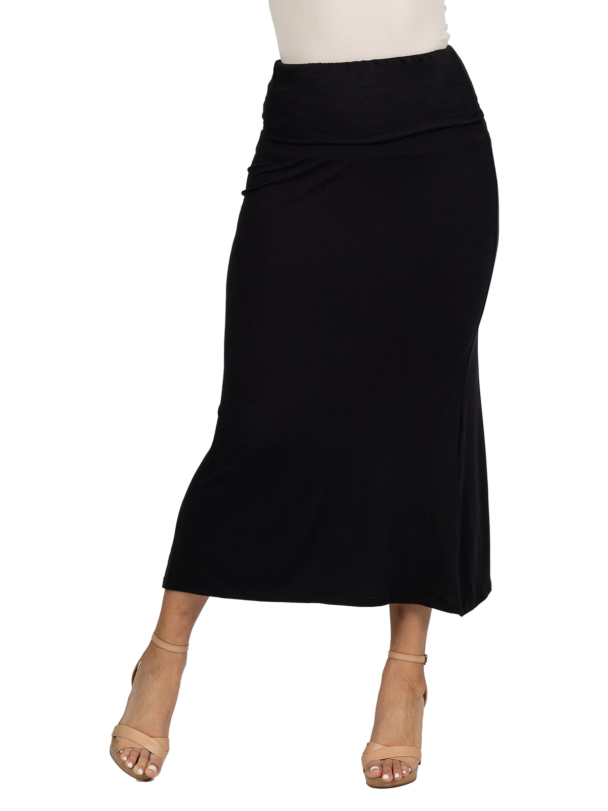 24seven Comfort Apparel Womens Comfortable Foldover Maxi Skirt – view 1