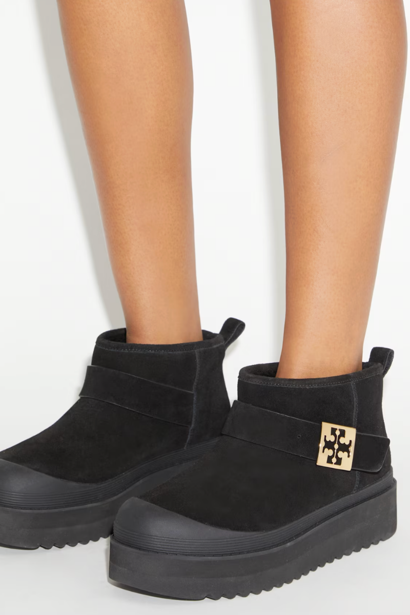 Tory Burch Mellow Shearling Platform Boot In Black Suede 165421-013 – view 2