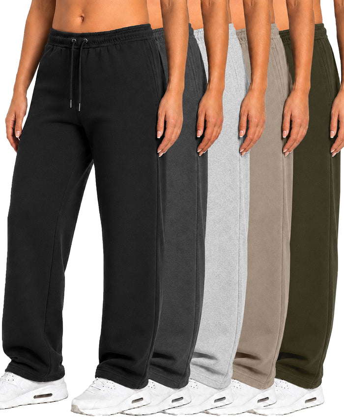 Blu Rock Women's Loose Fit  Tech Fleece Performance Sweatpants with Open Bottom 5- Pack – view 1