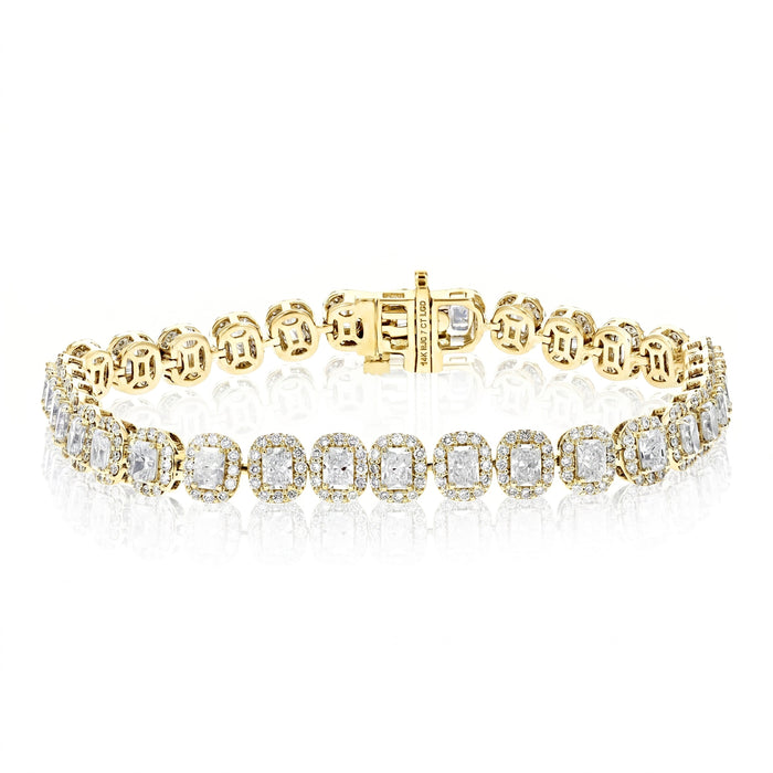 7 cttw Radiant and Round Lab Grown Diamond Tennis Bracelet in 14K Gold 7 Inch For Women – view 1