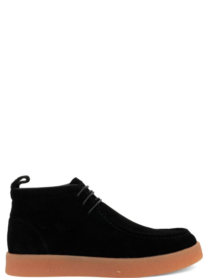 Black Lace-Up Suede Ankle Boots – view 1