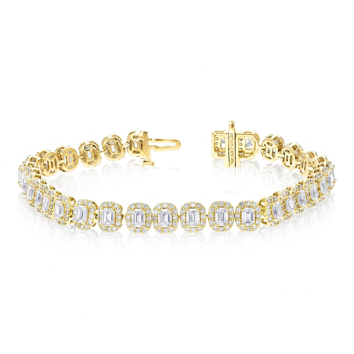 7 cttw Radiant and Round Lab Grown Diamond Tennis Bracelet in 14K Gold 7 Inch For Women – view 2