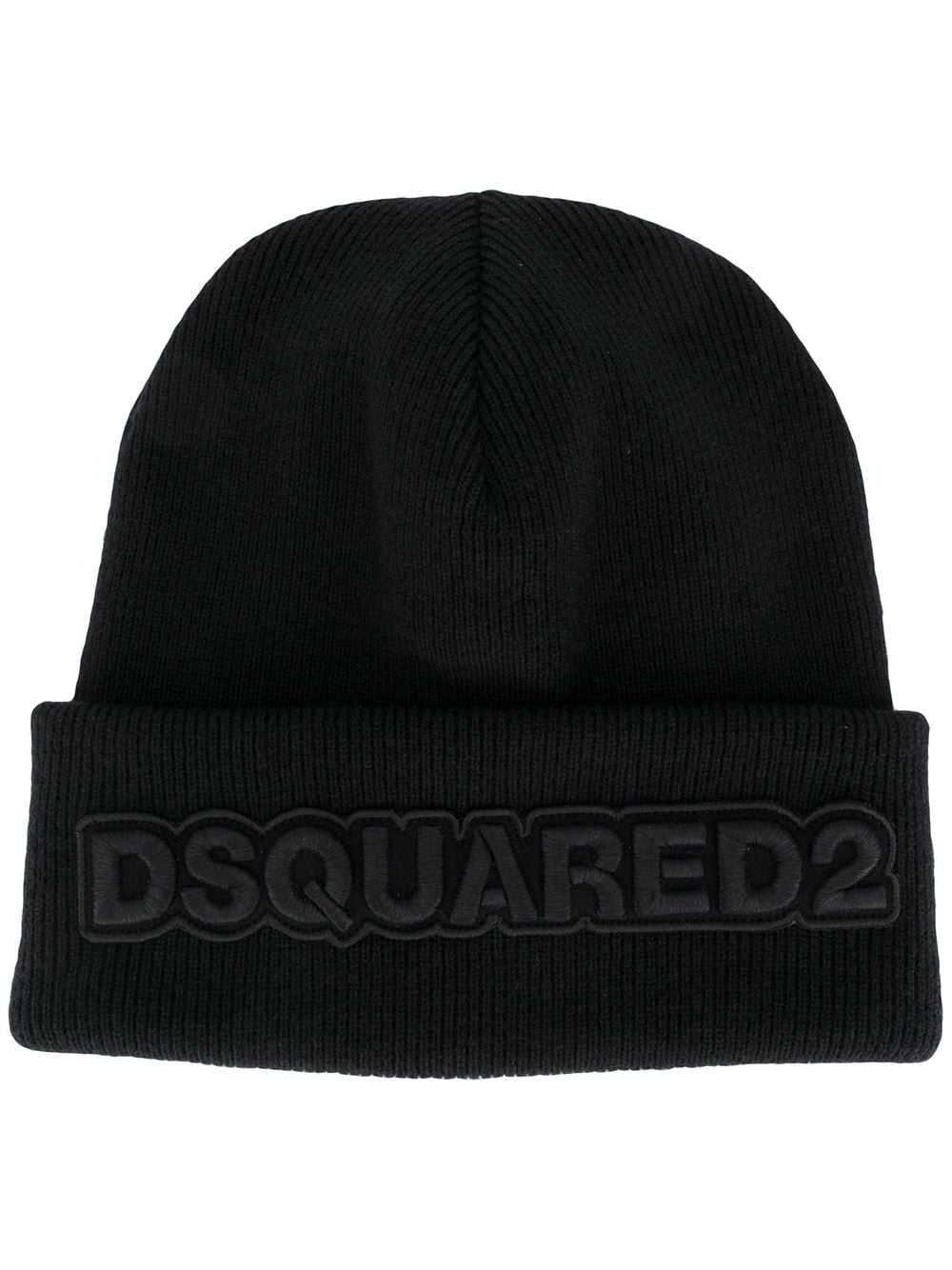 Classic Black Knit Beanie With Logo Emblem – view 2