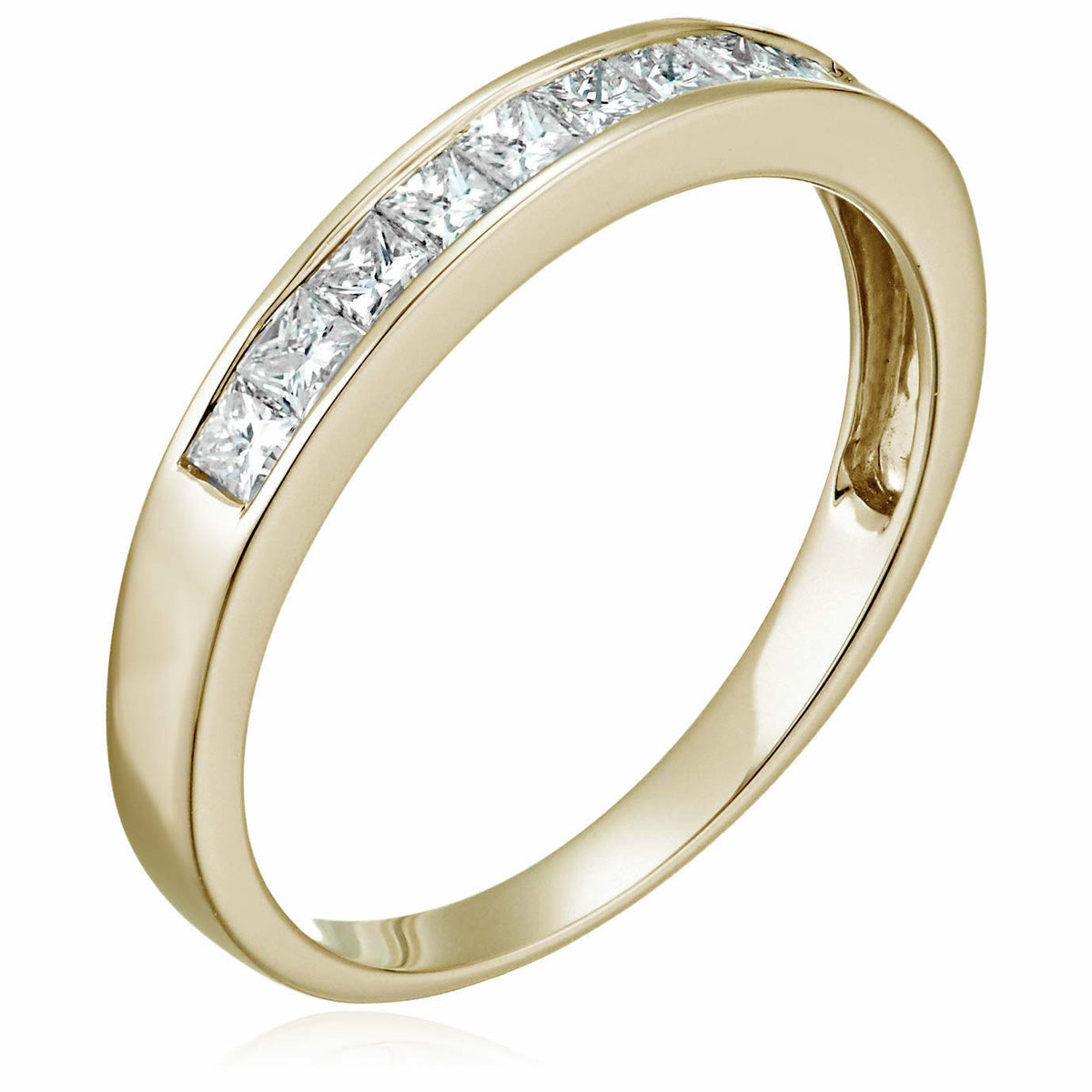 1/2 cttw Princess Lab Grown Diamond Wedding Band in 14K Yellow Gold For Women – view 3