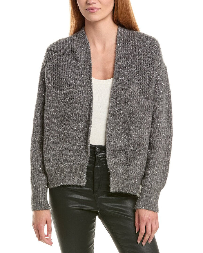 Forte Cashmere Sequin Mohair-Blend Cardigan – view 1