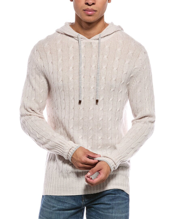 N.PEAL Fitzrovia Cable 100% Cashmere Hoodie – view 1