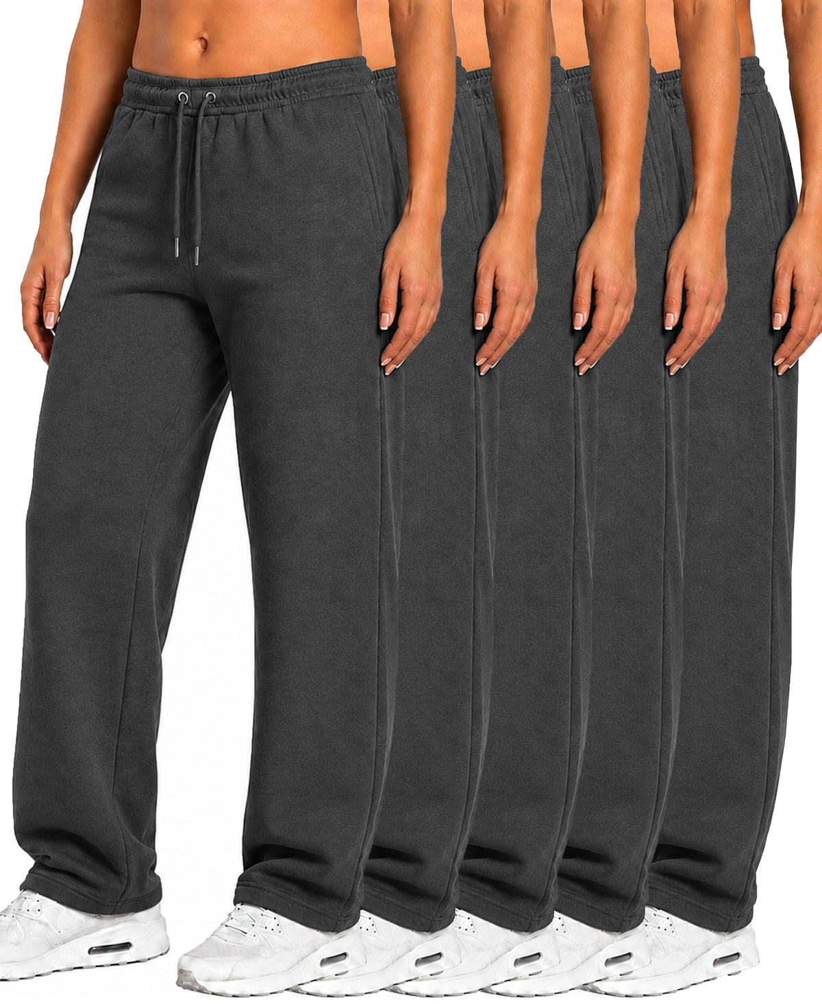 Blu Rock Women's Loose Fit  Tech Fleece Performance Sweatpants with Open Bottom 5- Pack – view 7