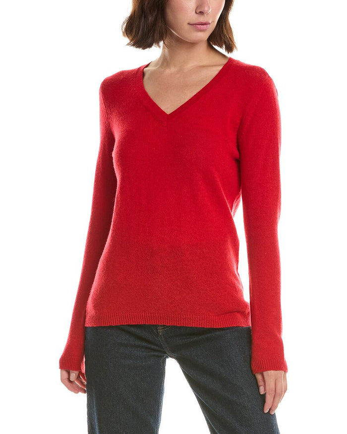 Forte Cashmere Basic V-Neck 100% Cashmere Pullover – view 1