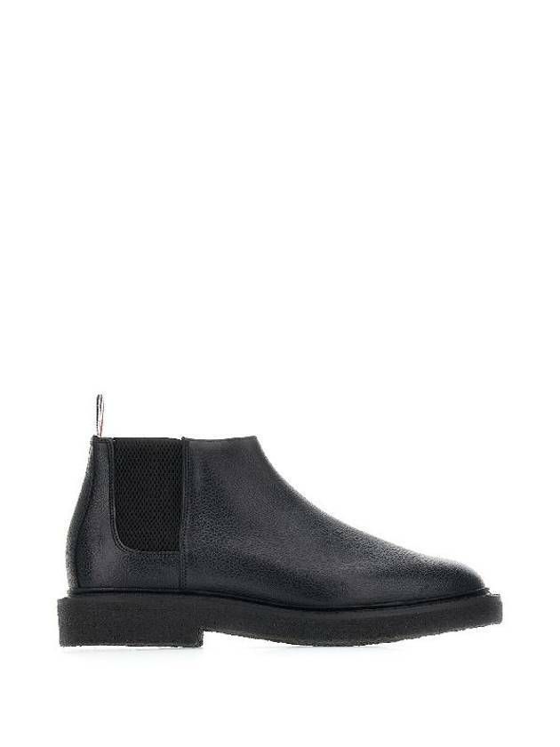 Pebble Grain Leather Crepe Sole Mid Top Chelsea Boots – view 1
