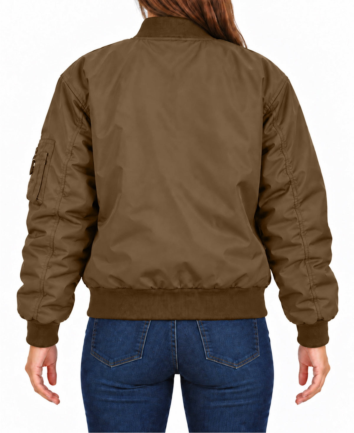Spire By Galaxy Antivento Women's Loose Fit  Heavyweight MA-1 Flight Bomber Jacket- Up To Size 5XL – view 4