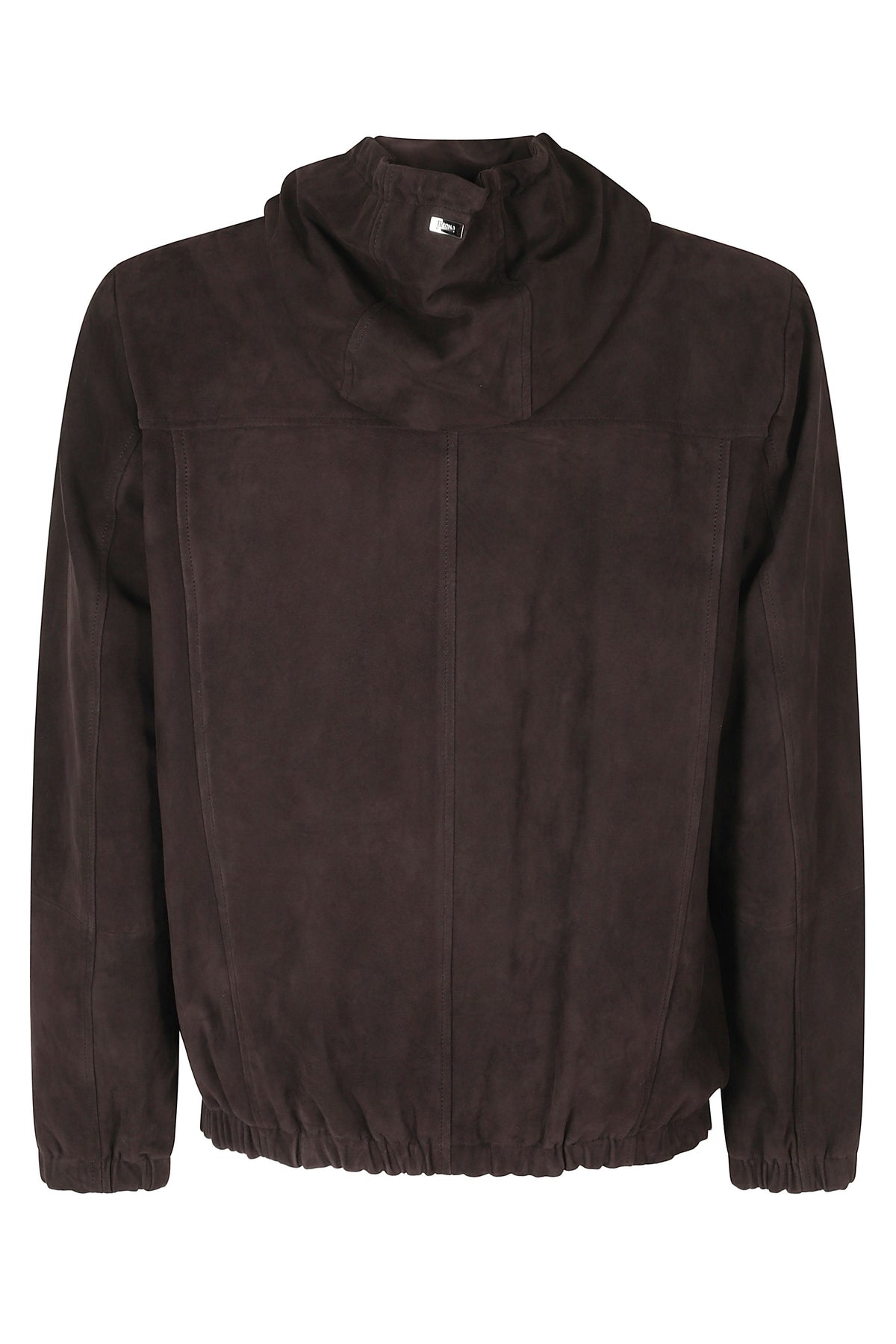Hooded Suede Jacket with Zip Closure and Elasticized Details – view 2