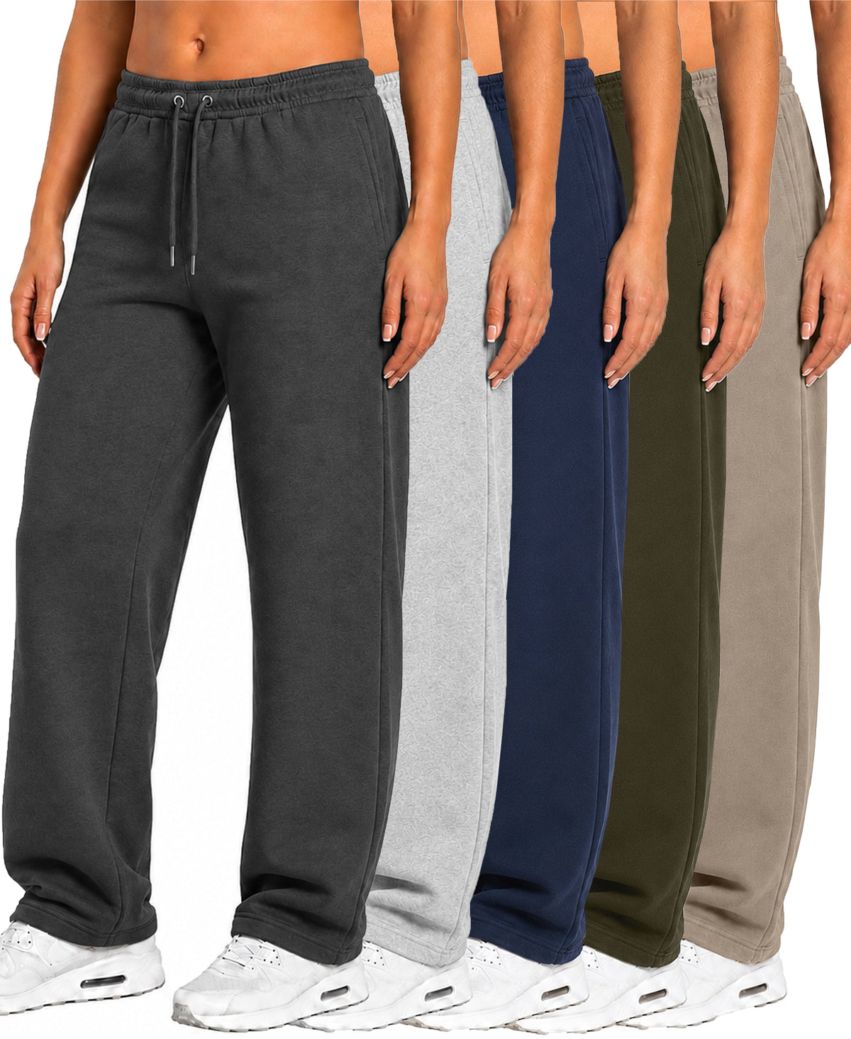 Blu Rock Women's Loose Fit  Tech Fleece Performance Sweatpants with Open Bottom 5- Pack – view 6